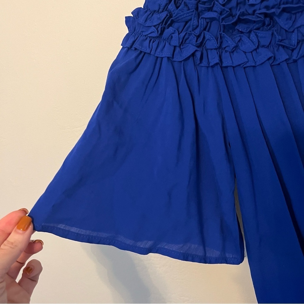 She + Sky Off the shoulder top ruffle royal blue feminine fairycore Size Small - Picture 5 of 10